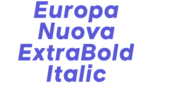 Europa Nuova ExtraBold Italic Font Download