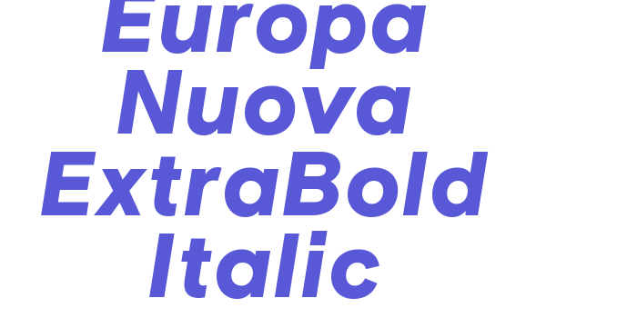 Europa Nuova ExtraBold Italic Font