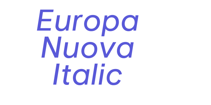 Europa Nuova Italic Font