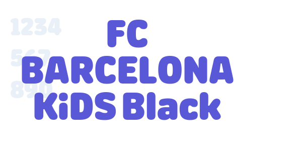 FC BARCELONA KIDS Black font free