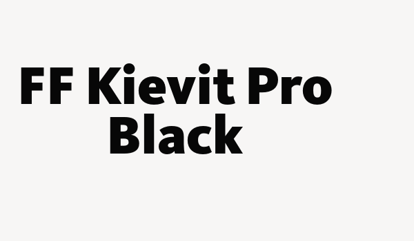 FF Kievit Pro Black Font