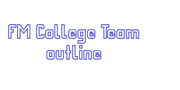 FM College Team outline Font Download