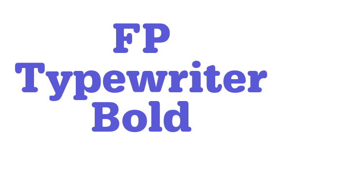 FP Typewriter Bold Font Download