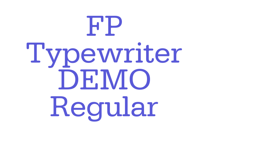 FP Typewriter DEMO Regular Font Download