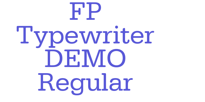 FP Typewriter DEMO Regular Font Download