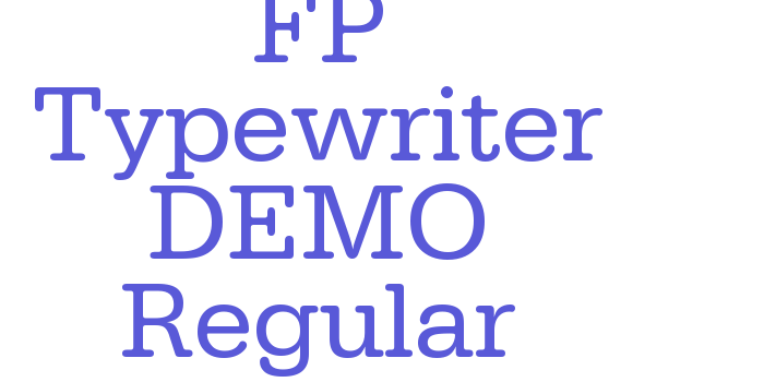 FP Typewriter DEMO Regular Font