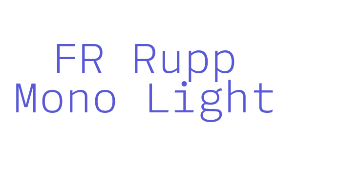 FR Rupp Mono Light Font Download