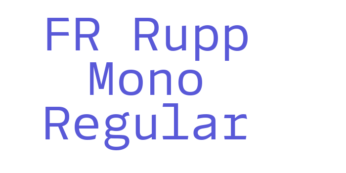 FR Rupp Mono Regular Font