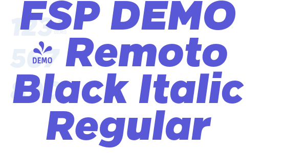 FSP DEMO – Remoto Black Italic Regular font free