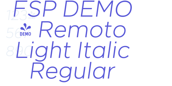 FSP DEMO – Remoto Light Italic Regular font free