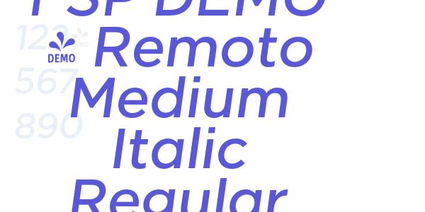 FSP DEMO – Remoto Medium Italic Regular font free