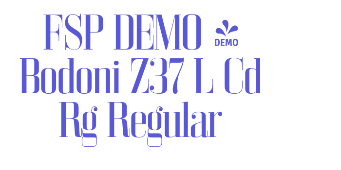 FSP DEMO – Bodoni Z37 L Cd Rg Regular Font