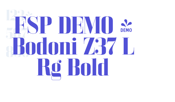 FSP DEMO – Bodoni Z37 L Rg Bold font download