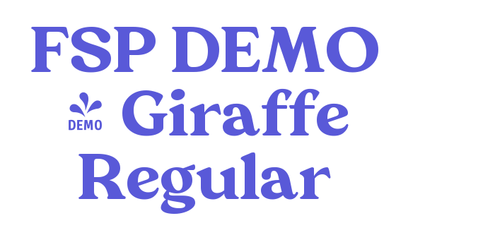 FSP DEMO – Giraffe Regular Font