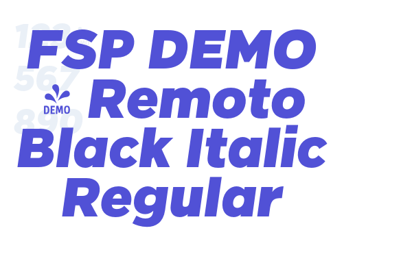 FSP DEMO – Remoto Black Italic Regular
