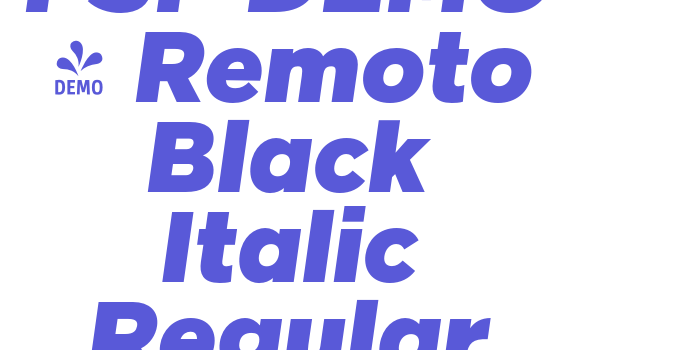 FSP DEMO – Remoto Black Italic Regular Font