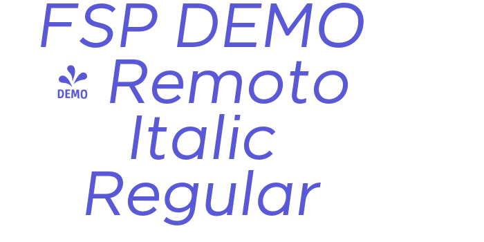 FSP DEMO – Remoto Italic Regular Font Download