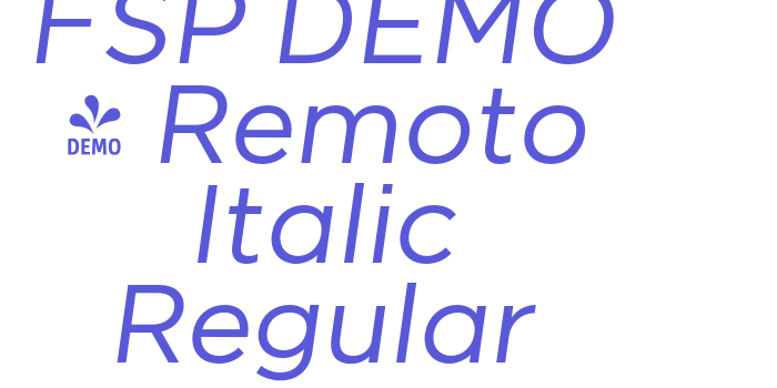 FSP DEMO – Remoto Italic Regular Font