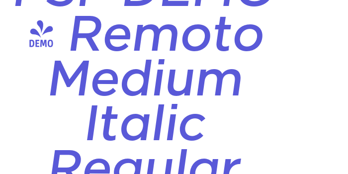 FSP DEMO – Remoto Medium Italic Regular Font