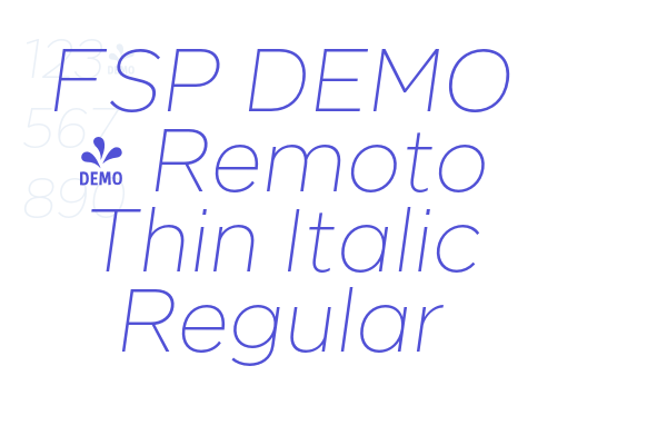FSP DEMO – Remoto Thin Italic Regular