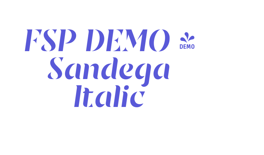 FSP DEMO – Sandega Italic Font Download