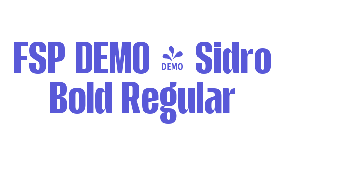 FSP DEMO – Sidro Bold Regular Font Download