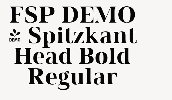 FSP DEMO – Spitzkant Head Bold Regular Font