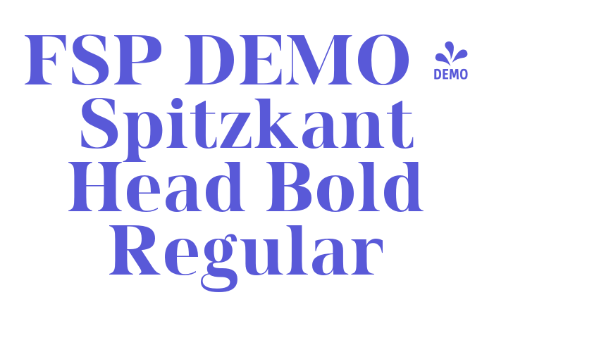 FSP DEMO – Spitzkant Head Bold Regular Font