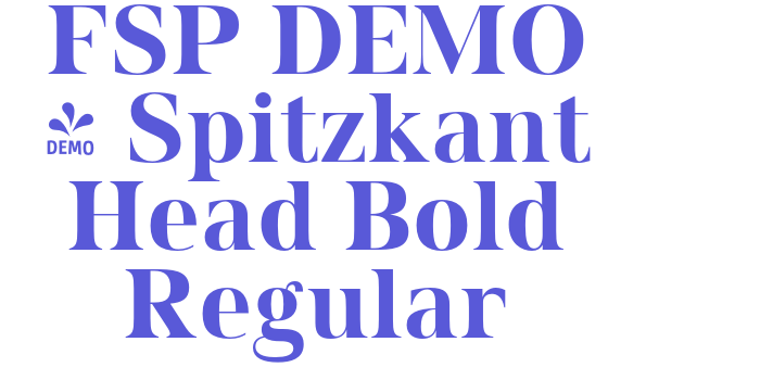 FSP DEMO – Spitzkant Head Bold Regular Font Download