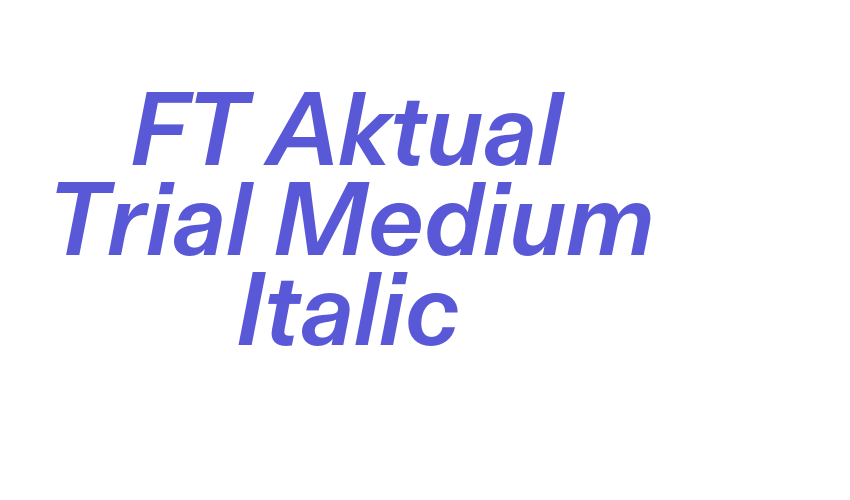 FT Aktual Trial Medium Italic Font Download