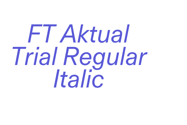 FT Aktual Trial Regular Italic Font