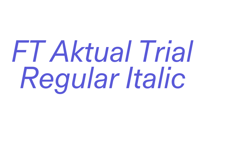 FT Aktual Trial Regular Italic Font Download