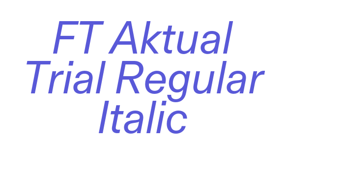 FT Aktual Trial Regular Italic Font Download