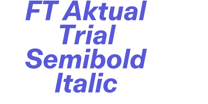 FT Aktual Trial Semibold Italic Font Download