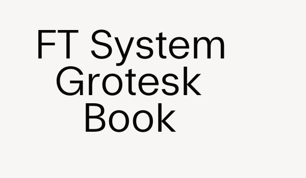 FT System Grotesk Book Font