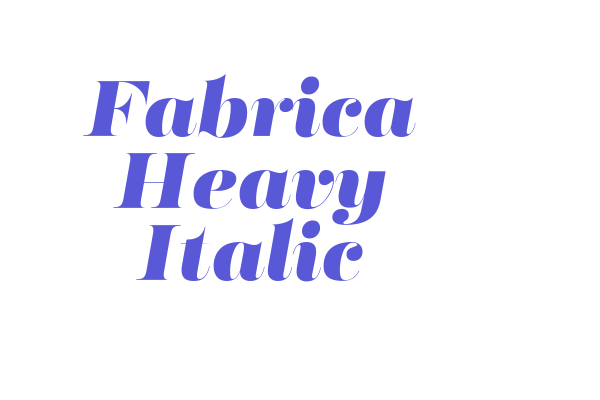 Fabrica Heavy Italic Font