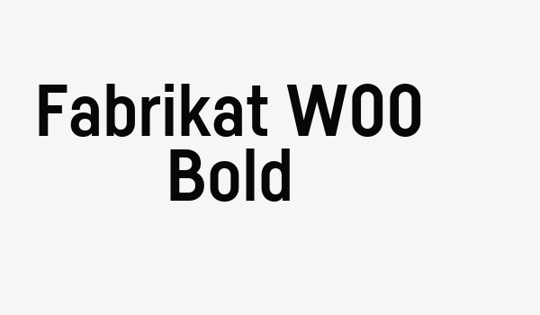 Fabrikat W00 Bold Font