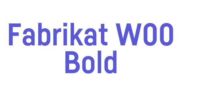 Fabrikat W00 Bold Font