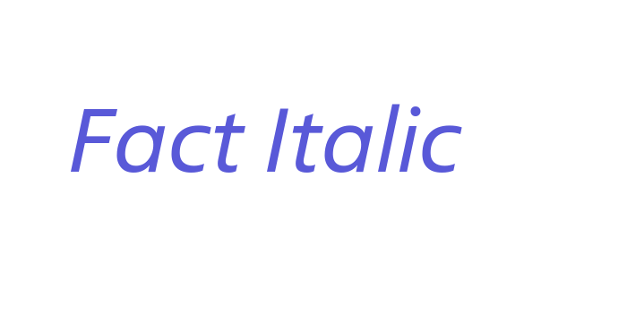 Fact Italic Font