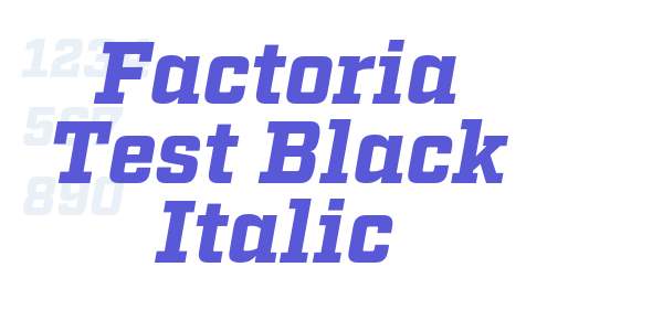 Factoria Test Black Italic font free