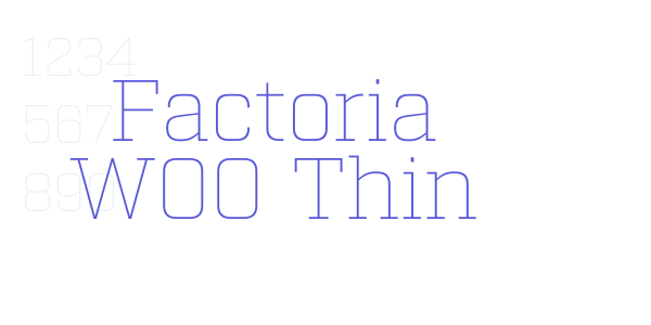 Factoria W00 Thin font free