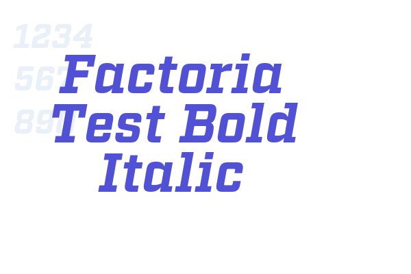 Factoria Test Bold Italic
