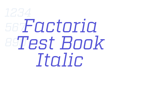 Factoria Test Book Italic