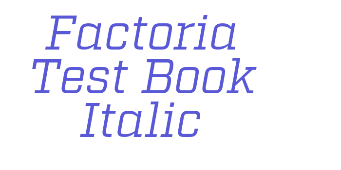 Factoria Test Book Italic Font