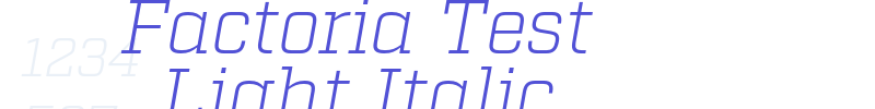 Factoria Test Light Italic-font