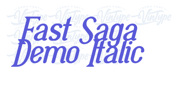 Fast Saga Demo Italic font free