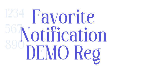 Favorite Notification DEMO Reg font free