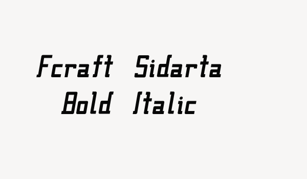 Fcraft Sidarta Bold Italic Font