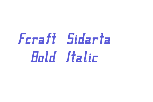 Fcraft Sidarta Bold Italic Font