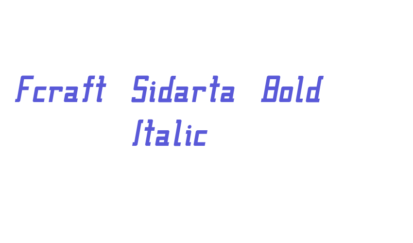 Fcraft Sidarta Bold Italic Font Download